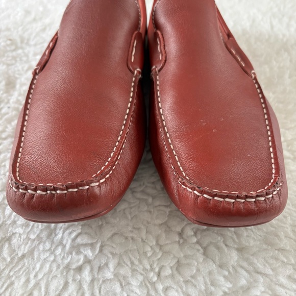 Salvatore Ferragamo Men's Brick Red Gancini Leather Driving Loafers size 12 D - Picture 10 of 16